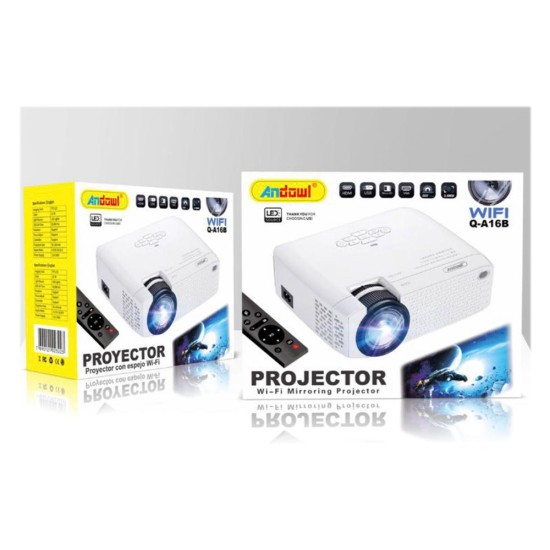 Andowl Q-A16B Mini Projector με Wi-Fi και Ενσωματωμένα Ηχεία Λευκός Andowl Q-A16B Mini Projector με Wi-Fi και Ενσωματωμένα Ηχεία Λευκός