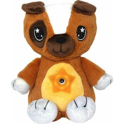 Starry Teddy Προτζέκτορας Αστεριών, Σκυλάκι 30cm & Νυχτερινό Φωτιστικό LED Νανουρίσματος - Καφέ
