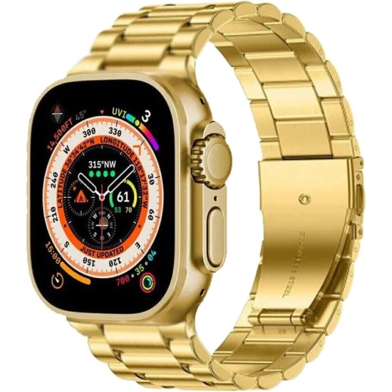 Smart watch G9 Ultra Pro με Παλμογράφο σε Χρυσή Χρυσό Σιλικόνη Android, iOS