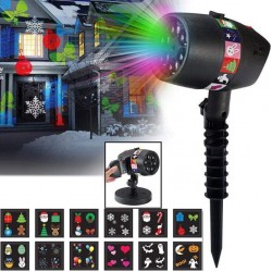 Star Slide Show LED Projector By Star Shower 12 slides Χριστουγεννιάτικος Αδιάβροχος Προβολέας Laser Εξωτερικού Χώρου (TYD12-UK)