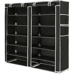 Διπλή Υφασμάτινη Παπουτσοθήκη 12 Ραφιών 118x30x120cm T-2712