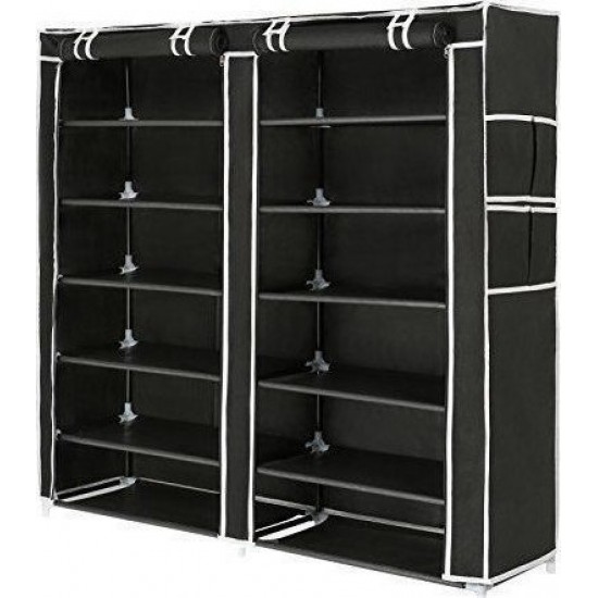 Διπλή Υφασμάτινη Παπουτσοθήκη 12 Ραφιών 118x30x120cm T-2712