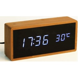 Επιτραπέζιο Ψηφιακό Ρολόι Bamboo Clock