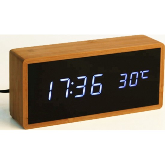Επιτραπέζιο Ψηφιακό Ρολόι Bamboo Clock