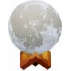 Μίνι Ανάγλυφο Φωτιστικό LED 11cm Φεγγάρι 3D Moon Light (OEM) με Μπαταρίες, Εναλλασσόμενα Χρώματα και Ξύλινη Βάση