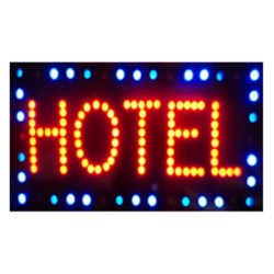 Φωτιζόμενη Διαφημιστική Πινακίδα LED "Hotel " με Εφέ Κίνησης OEM
