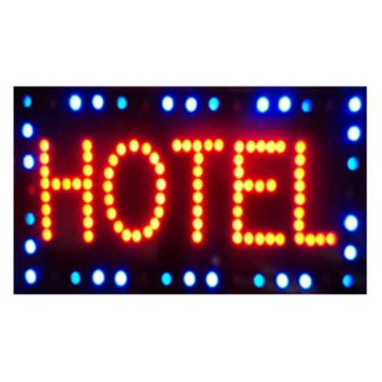 Φωτιζόμενη Διαφημιστική Πινακίδα LED "Hotel " με Εφέ Κίνησης OEM