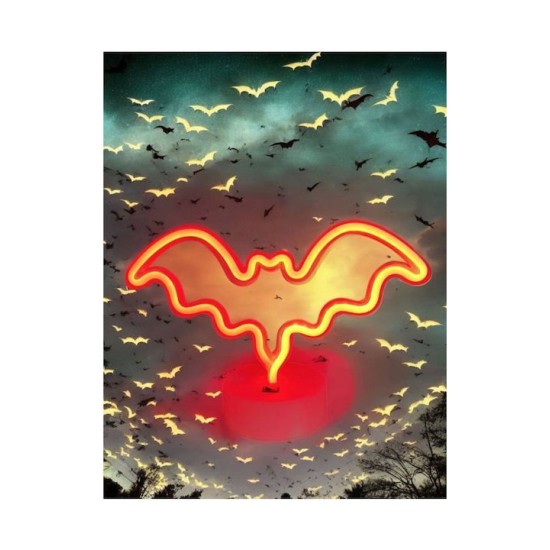 Διακοσμητικό Φωτιστικό Νυχτερίδα LED Μπαταρίας Κόκκινο