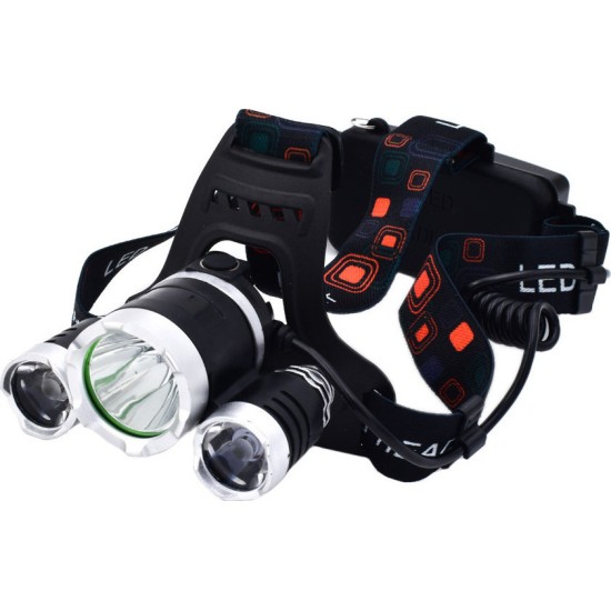 Επαναφορτιζόμενος Φακός Κεφαλής 90º 3 Cree T6 LED ΟΕΜ 750lumens – Μαύρο Επαναφορτιζόμενος Φακός Κεφαλής 90º 3 Cree T6 LED ΟΕΜ 750lumens – Μαύρο