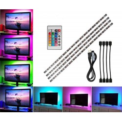 Αδιάβροχη Ταινία LED RGB 4x50cm με Τηλεχειριστήριο SMD5050 USB (5V) PM62