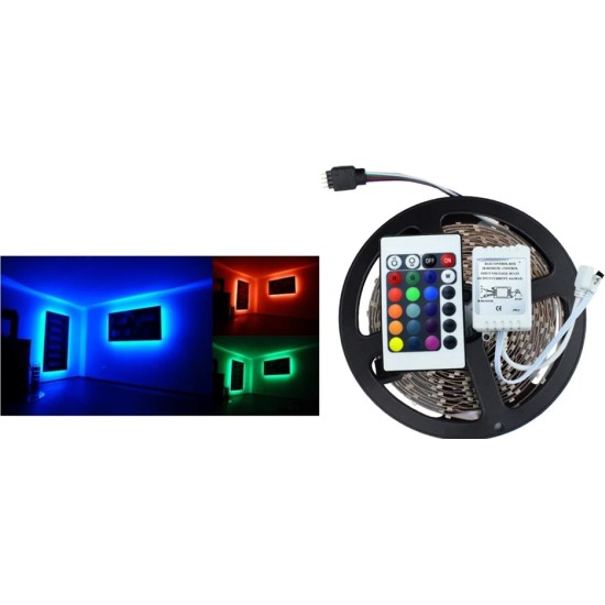 Εύκαμπτη Αδιάβροχη Ταινία Neon LED 5 Μέτρων RGB με Τηλεχειριστήριο 54SMD 4,8W/m 3528 IP65 - OEM Εύκαμπτη Αδιάβροχη Ταινία Neon LED 5 Μέτρων RGB με Τηλεχειριστήριο 54SMD 4,8W/m 3528 IP65 - OEM