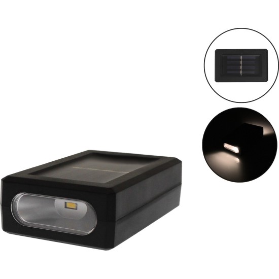 Επιτοίχιο Ηλιακό Φωτιστικό με Φωτοκύτταρο 3000K OEM YD-36 – Μαύρο Σετ 2 τμχ