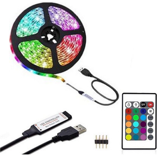 Andowl Αδιάβροχη Ταινία LED Τροφοδοσίας USB (5V) RGB Μήκους 3m Σετ με Τηλεχειριστήριο Q-DT30 Andowl Αδιάβροχη Ταινία LED Τροφοδοσίας USB (5V) RGB Μήκους 3m Σετ με Τηλεχειριστήριο Q-DT30