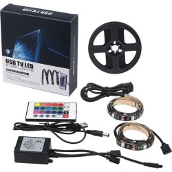 Αδιάβροχη Ταινία LED Σετ με Τηλεχειριστήριο SMD5050 USB (5V) RGB 2x50cm X24913