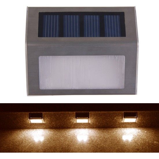Solar Step Light Ηλιακό φωτιστικό εξωτερικού χώρου μεταλλικό επιδαπέδιο - επιτοίχιο oem