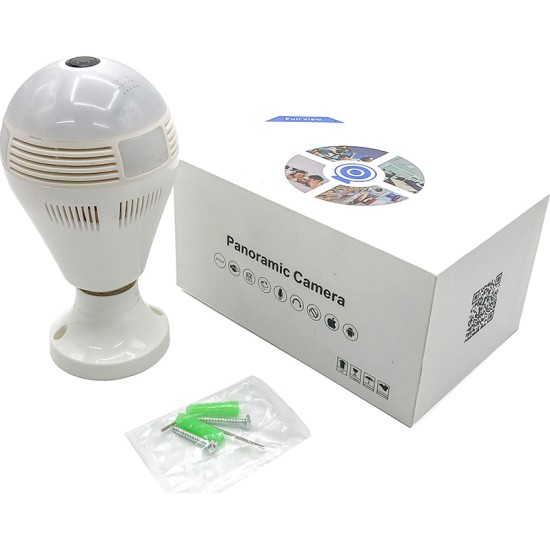 Wifi Κάμερα - Λάμπα V380 pro panoramic camera SD Card 1080p 360° Fish Eye E27 Wifi Κάμερα - Λάμπα V380 pro panoramic camera SD Card 1080p 360° Fish Eye E27