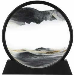 7in Moving Sanscape/Sand Art (ΠΛΑΣΤΙΚΗ ΒΑΣΗ + ΓΥΑΛΙ) 20cm X 17cm - black