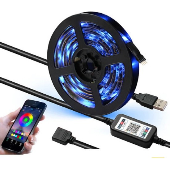 SMD50505M Ταινία LED Τροφοδοσίας USB (5V) RGB Μήκους 5m και 30 LED ανά Μέτρο Τύπου SMD5050