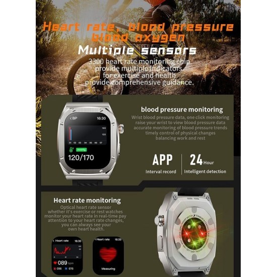 Smartwatch Z79 Max με Παλμογράφο (Μαύρο)