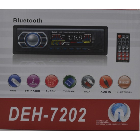ΣΤΕΡΕΟ MP3 ΑΥΤΟΚΙΝΗΤΟΥ 4X60WATT ΜΕ BLUETOOTH MP3 / USB / SD / AUX-IN / FM BT-7202 ΣΤΕΡΕΟ MP3 ΑΥΤΟΚΙΝΗΤΟΥ 4X60WATT ΜΕ BLUETOOTH MP3 / USB / SD / AUX-IN / FM BT-7202