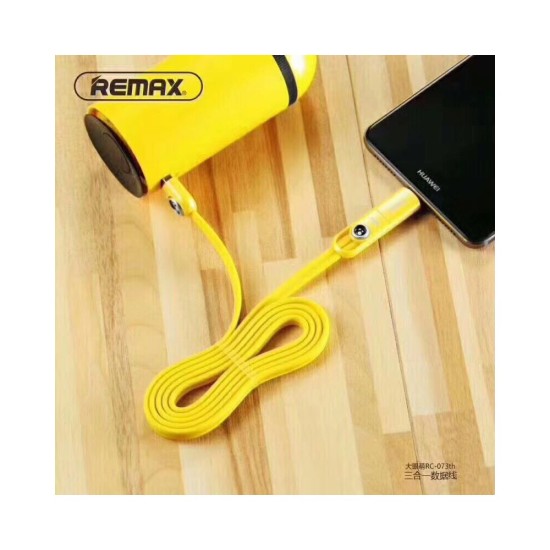 Remax Cutie Καλώδιο δεδομένων 3 σε 1 Lightning Type C Micro USB RC-073η