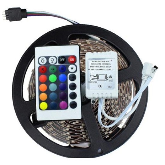 Εύκαμπτη Αδιάβροχη Ταινία LED 3528 4 Μέτρων RGB με Τηλεχειριστήριο 60SMD 4,8W/m