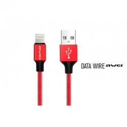 Καλώδιο USB Lightning AWEI για Φόρτιση και Μεταφορά Δεδομένων Κόκκινο 1m (CL-60)