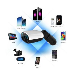 Dual USB Universal Car Charger 3.4A With LED Volt Tester