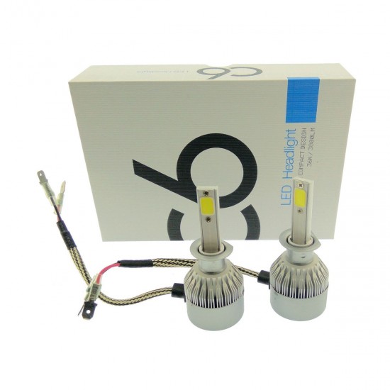 2 X 36W 3800LM Η1 φώτα led αυτοκινήτου 12V/24V led headlight (72W 7600LM) CREE LED Kit 6000K C6