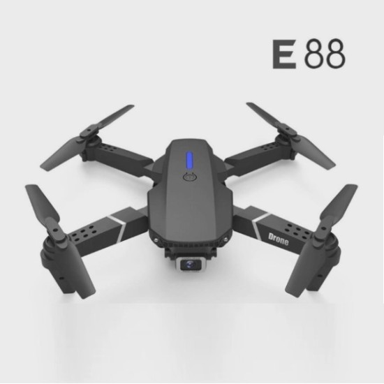 Επαναφορτιζόμενο drone με διπλή κάμερα και τηλεχειριστήριο E88 OEM