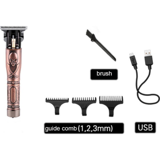 Επαναφορτιζόμενη Κουρευτική – Ξυριστική Μηχανή -Trimmer KEMEI KM-9370 Skull