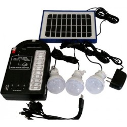 Ηλιακό Σύστημα Φωτισμού με 3 Λάμπες +& Φακό Led GD-999