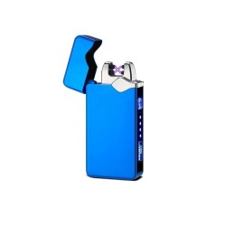 Φορητός Ηλεκτρικός αναπτήρας USB Αντιανεμικός Διπλό τόξο Μέταλλο χωρίς φλόγα με Σχέδιο Μπλε