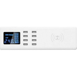 YC Docking Station 8xUSB & Ασύρματη Φόρτιση Λευκό CD-A23W 