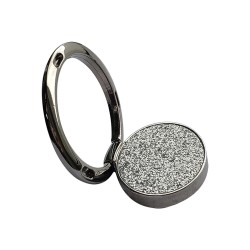 Oem Pop Socket Ring Stand Glitter Holder Για Smartphone Ασημί