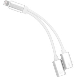 Adapter HF/audio + charging for iPhone Lightning 8-pin - Lightning 8-pin black