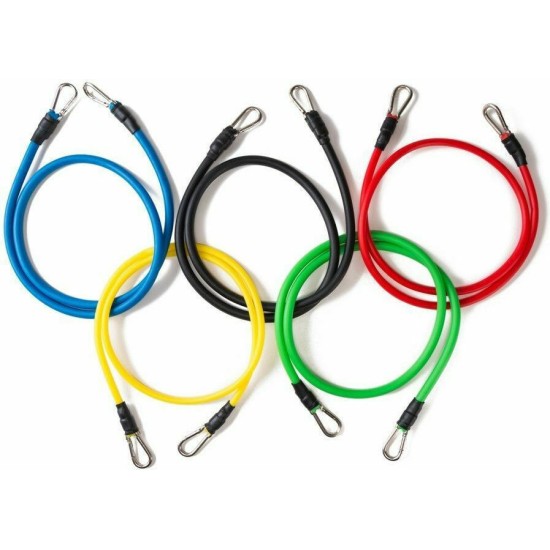 Home Gym Extreme JT-003 Σωληνωτά Λάστιχα Γυμναστικής με Λαβές Σετ 5τμχ Πολύχρωμα