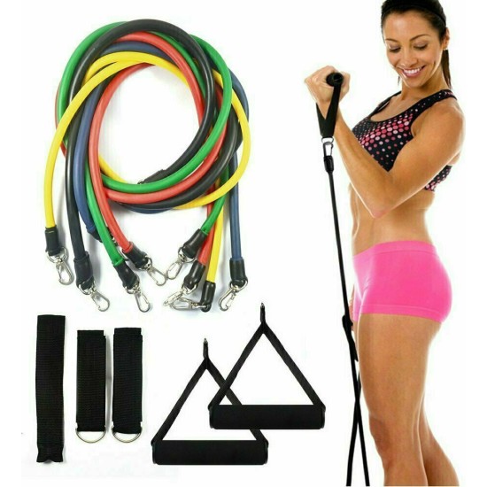 Home Gym Extreme JT-003 Σωληνωτά Λάστιχα Γυμναστικής με Λαβές Σετ 5τμχ Πολύχρωμα