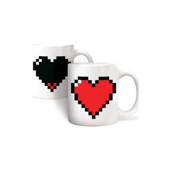 Κεραμική Κούπα Καρδιά που Αλλάζει Χρώμα - Heart Color Changing Mug