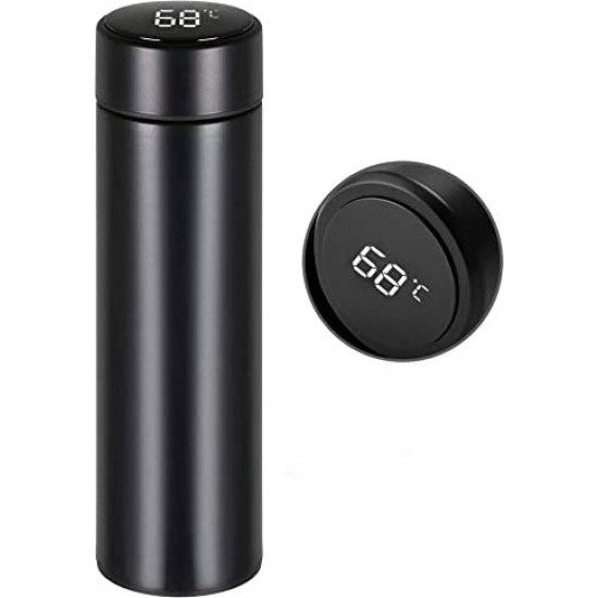 Θερμός Κούπα Με Led Δείκτη Θερμοκρασίας Μαύρο 0.5lt