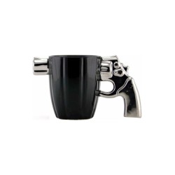 Revolver Κούπα Κεραμική Μαύρο-Ασημί 350ml
