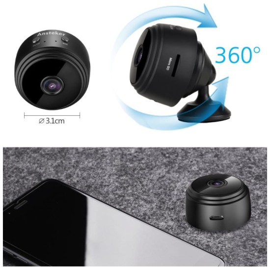 Μίνι Ασύρματη Επαναφορτιζόμενη WiFi Κάμερα HD Με Νυχτερινή Λήψη Και Μικρόφωνο