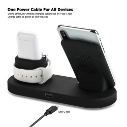 iPhone Charging Station 4in1 Q600 | Dock ασύρματης φόρτισης για iPhone, Apple Watch, Airpods & iPad