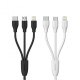 Remax Regular USB to Lightning / Type-C / micro USB Cable Λευκό 1m (Souda)