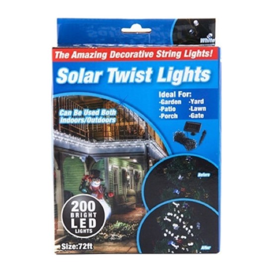 Solar Twist Lights 200 Χριστουγεννιάτικα Λαμπάκια LED Λευκά 21μ Ηλιακά σε Σειρά Solar Twist Lights 200 Χριστουγεννιάτικα Λαμπάκια LED Λευκά 21μ Ηλιακά σε Σειρά