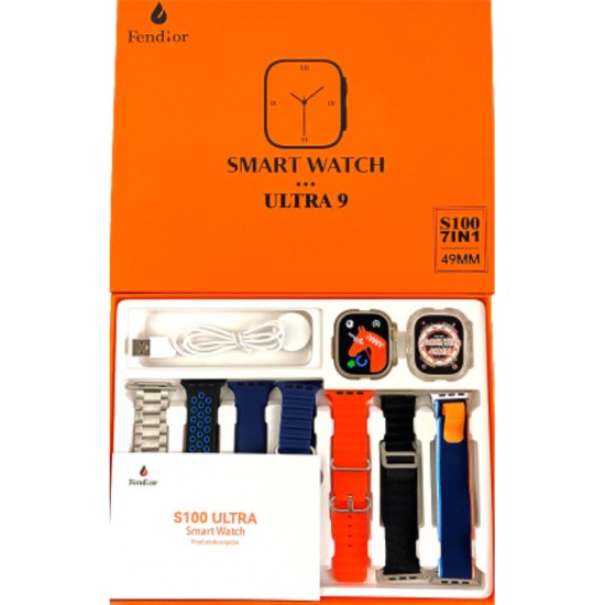 S100 Ultra Smartwatch Σετ 7 σε 1 - Μαύρο S100 Ultra Smartwatch Σετ 7 σε 1 - Μαύρο
