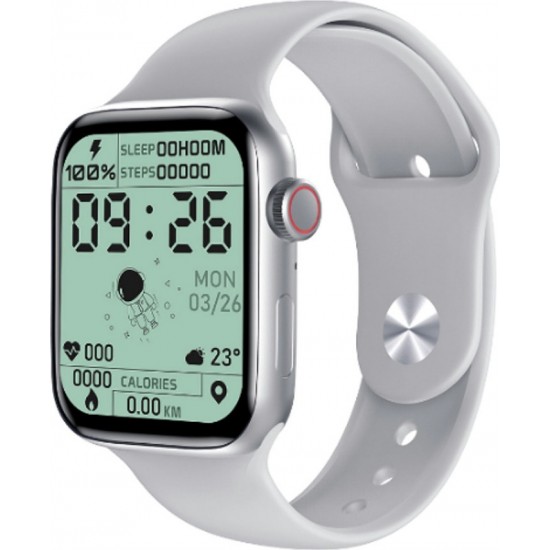 HW22 Series 6 Smart Watch Full Screen, 44MM, Men / Women, Split Screen, Bluetooth HD Call, Play Music, Sport Wrist Included Sensors (Ασημί)