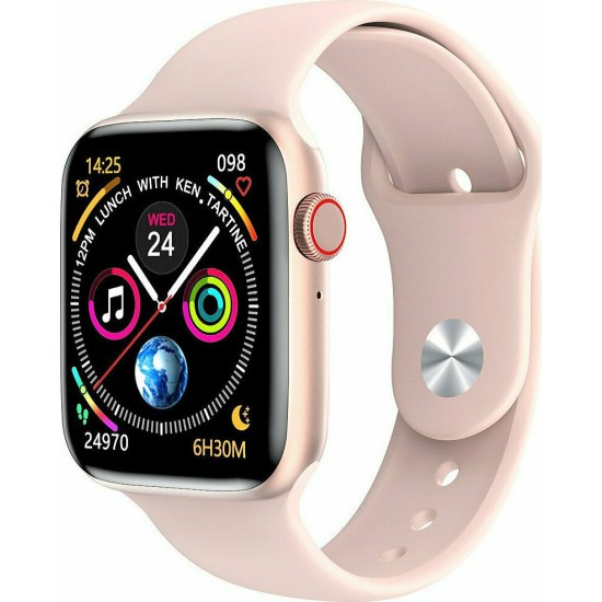 HW22 Series 6 Smart Watch Full Screen, 44MM, Men / Women, Split Screen, Bluetooth HD Call, Play Music, Sport Wrist Included Sensors (Ροζ)