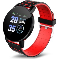 Smartwatch 119 Plus 44mm Με Bluetooth, IP67 - Κόκκινο - OEM