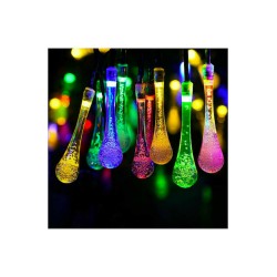 30 Χριστουγεννιάτικα Λαμπάκια LED Πολύχρωμα 4.2μ Ηλιακά σε Σειρά με Μαύρο Καλώδιο και Προγράμματα